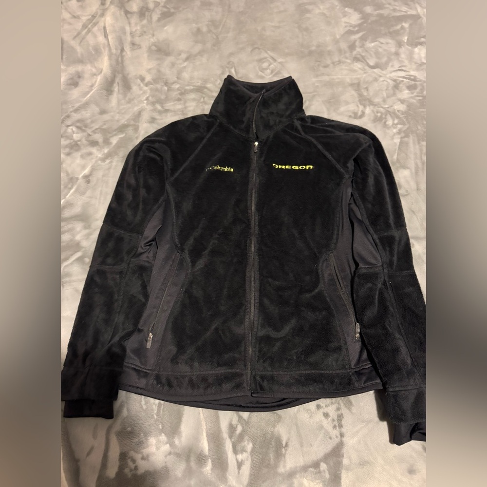Columbia Black Fleece Jacket Oregon Ducks Size Medium